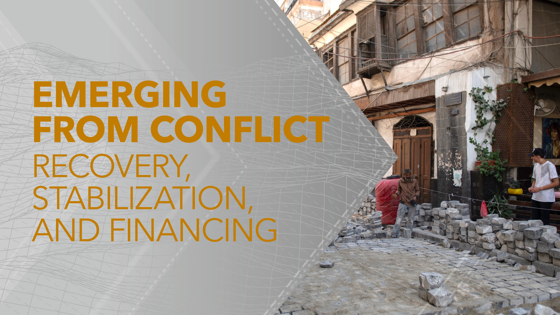 Icon representing Emerging from Conflict: Recovery, Stabilization, and Financing